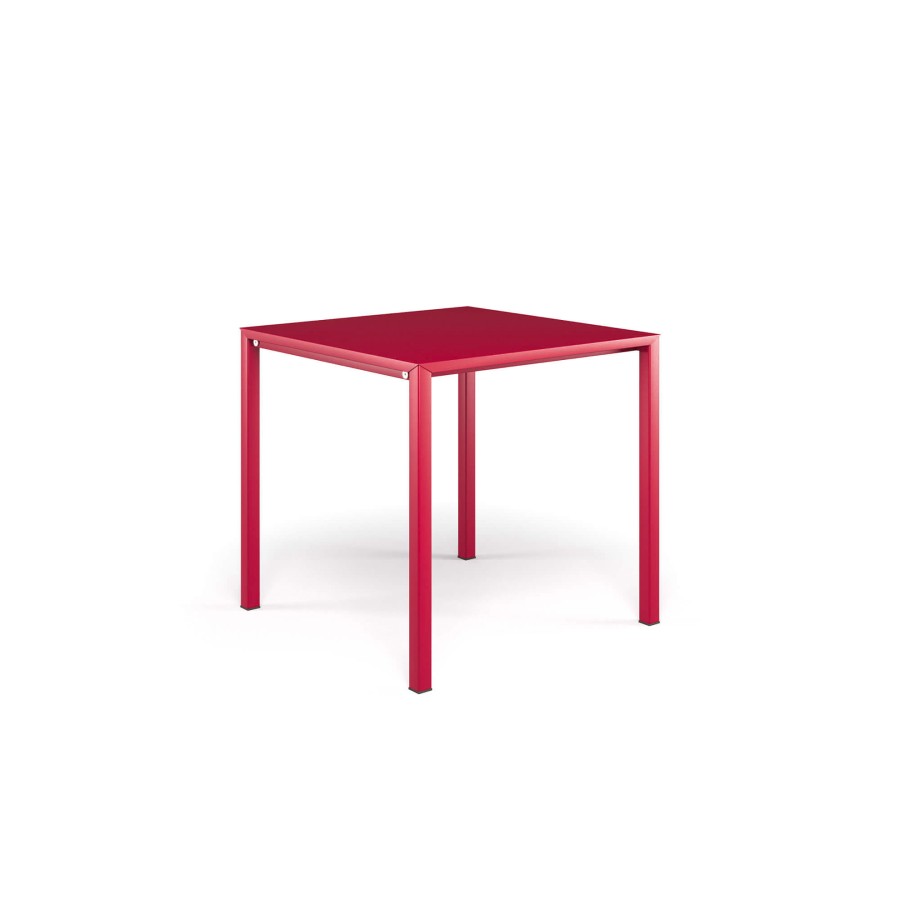 Tables EMU | Garden Stackable Square Table 80X80 / Outside In Aluminium - Collection Urban