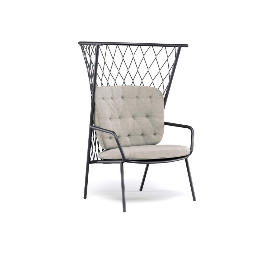 Armchairs And Sofas EMU | Garden Lounge Chair / Outside In Aluminium, Synthetic Rope, Stainless Steel - Collection Nef