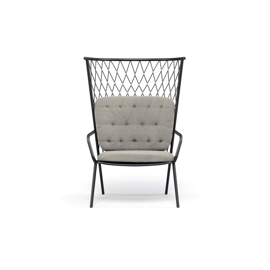 Armchairs And Sofas EMU | Garden Lounge Chair / Outside In Aluminium, Synthetic Rope, Stainless Steel - Collection Nef