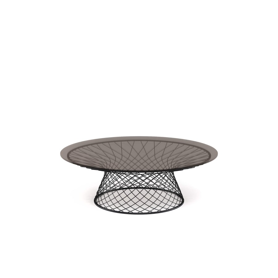 Tables EMU | Garden Coffee Table D120 / Outside In Steel, Tempered Glass - Collection Heaven