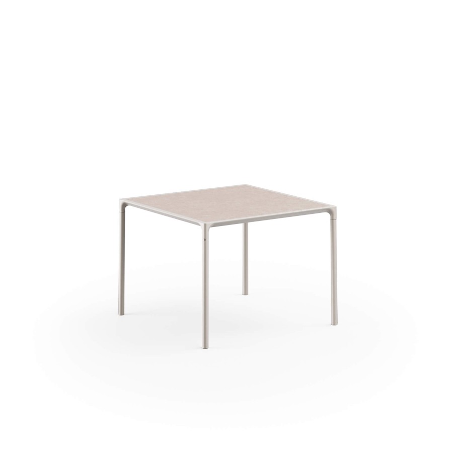 Tables EMU | Garden 4 Seats Porcelain Stoneware Top Square Table / Outside In Aluminium - Collection Terramare