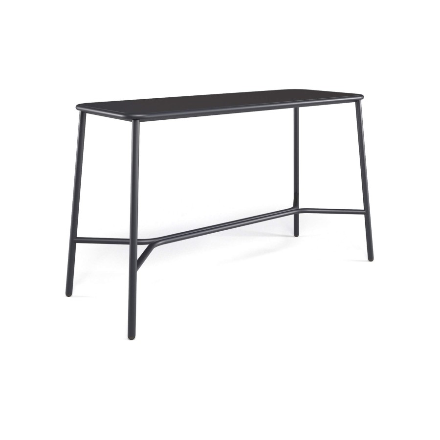 Tables EMU | Garden High Table With 180X70 Aluminum Top / Outside In Aluminium - Collection Yard