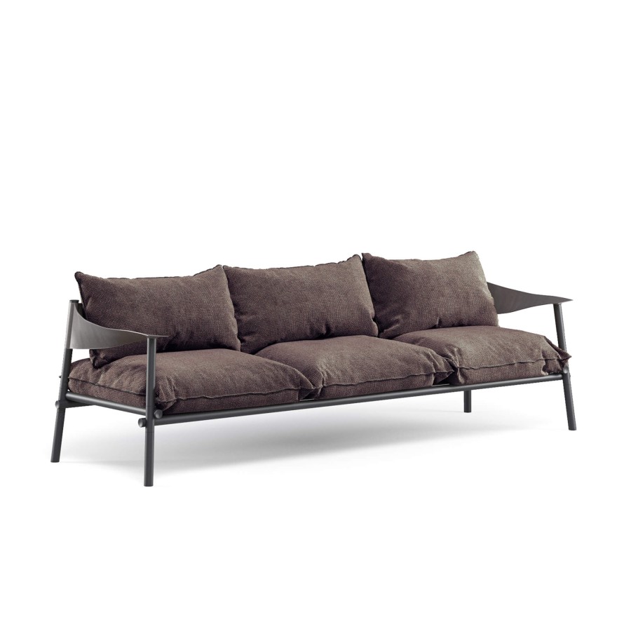 Armchairs And Sofas EMU | Garden Three Seats Sofa / Outside In Aluminium, Eco-Leather - Collection Terramare