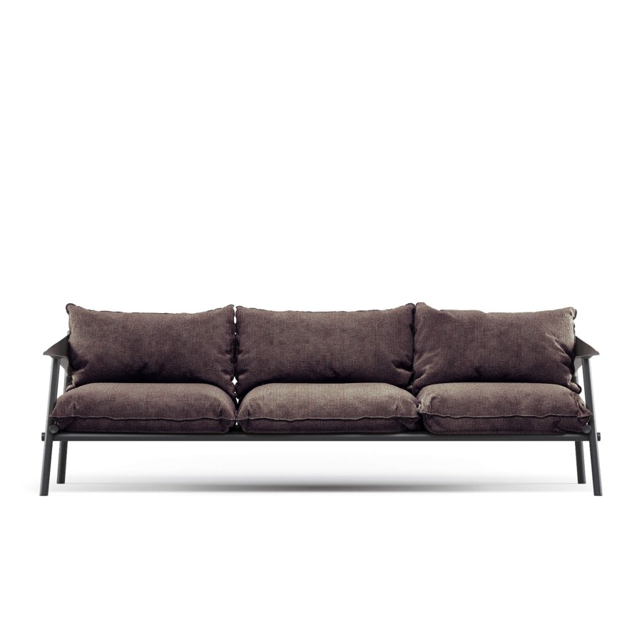 Armchairs And Sofas EMU | Garden Three Seats Sofa / Outside In Aluminium, Eco-Leather - Collection Terramare