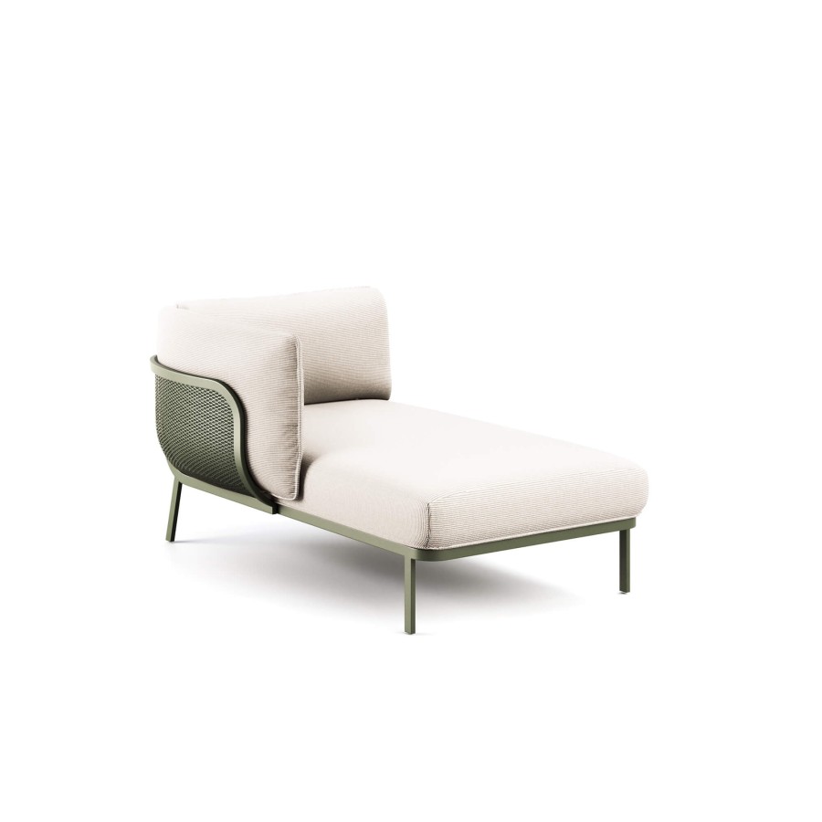 Armchairs And Sofas EMU | Garden Chaise Longue With Left Armrest / Outside In Steel - Collection Cabla