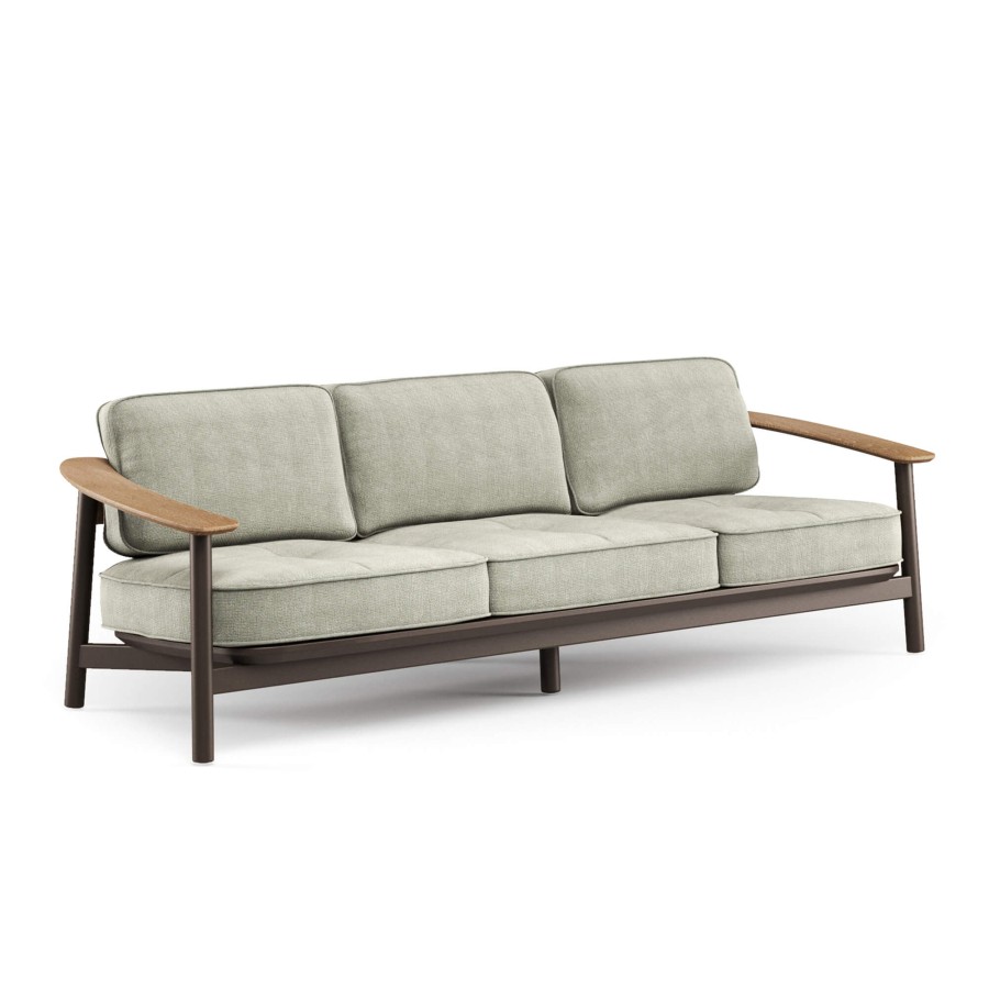 Armchairs And Sofas EMU | Garden 3-Seater Sofa Alu-Teak / Outside In - Collection Twins