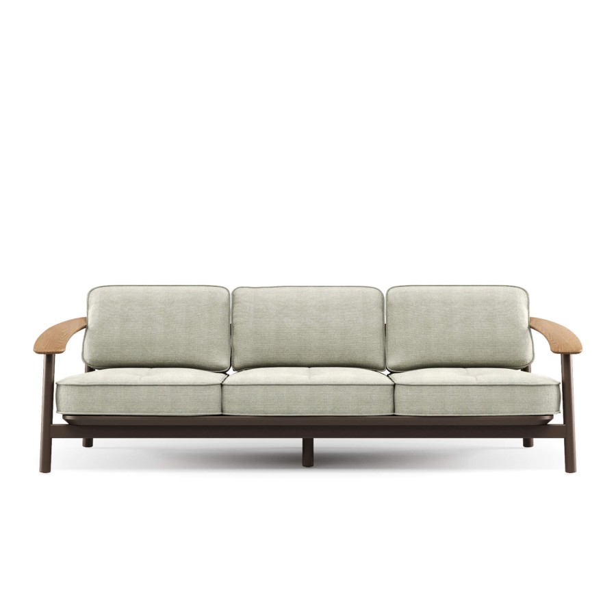 Armchairs And Sofas EMU | Garden 3-Seater Sofa Alu-Teak / Outside In - Collection Twins