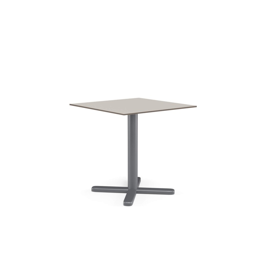 Tables EMU | Garden Hpl Indoor Top 79X79 / Outside In Steel, Hpl - Collection Piani Hpl Indoor