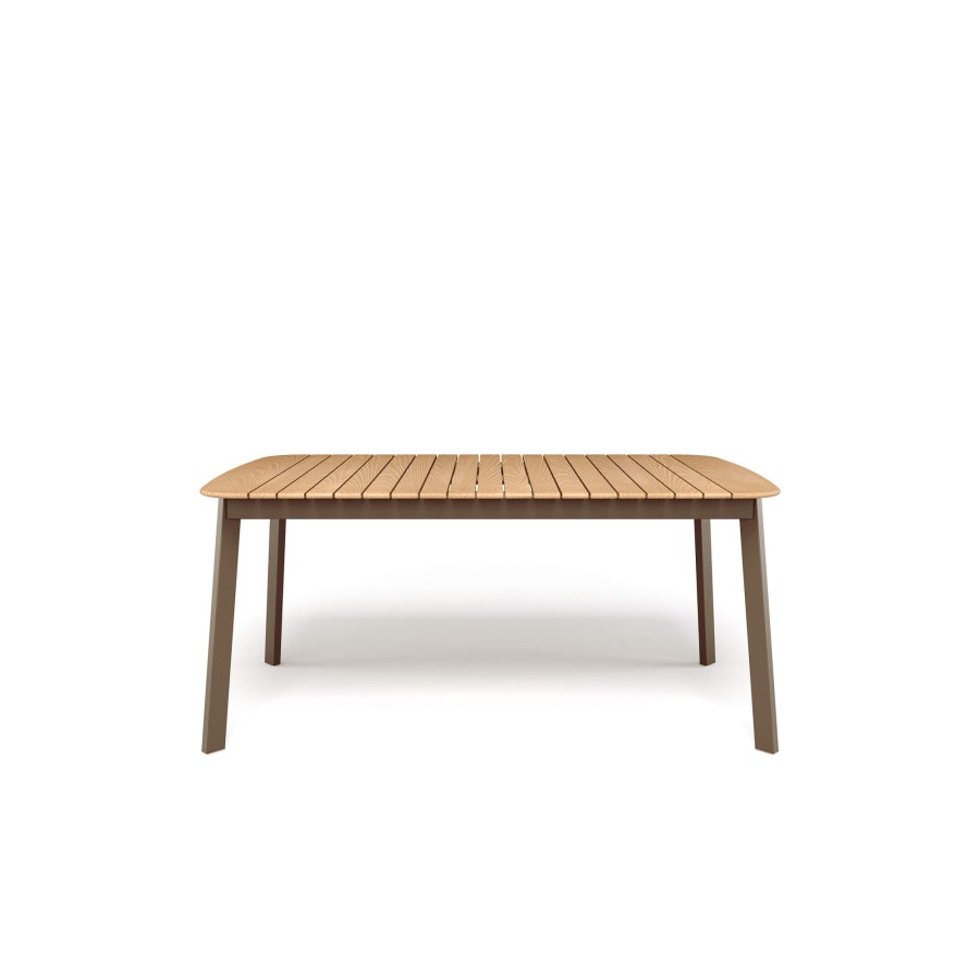 Tables EMU | Garden Rectangular Table With Teak Top 166X100 / Outside In Aluminium, Teak - Collection Shine