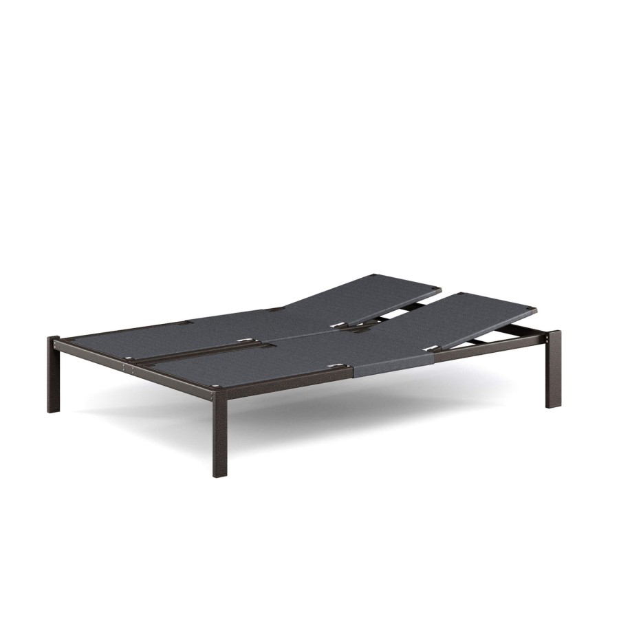 Sunloungers And Reclainers EMU | Garden Daybed With Emu-Tex Seat And Hidden Wheels / Outside In Aluminium, Emu-Tex - Collection Shine