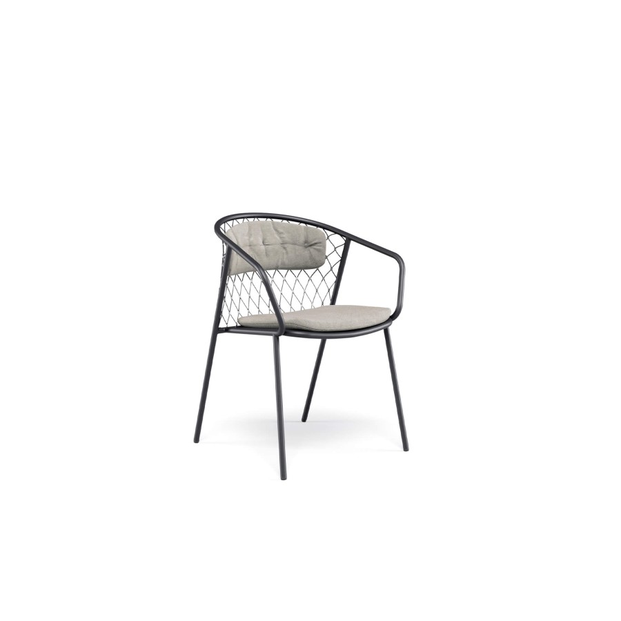 Chairs EMU | Garden Armchair / Outside In Aluminium, Synthetic Rope, Stainless Steel - Collection Nef