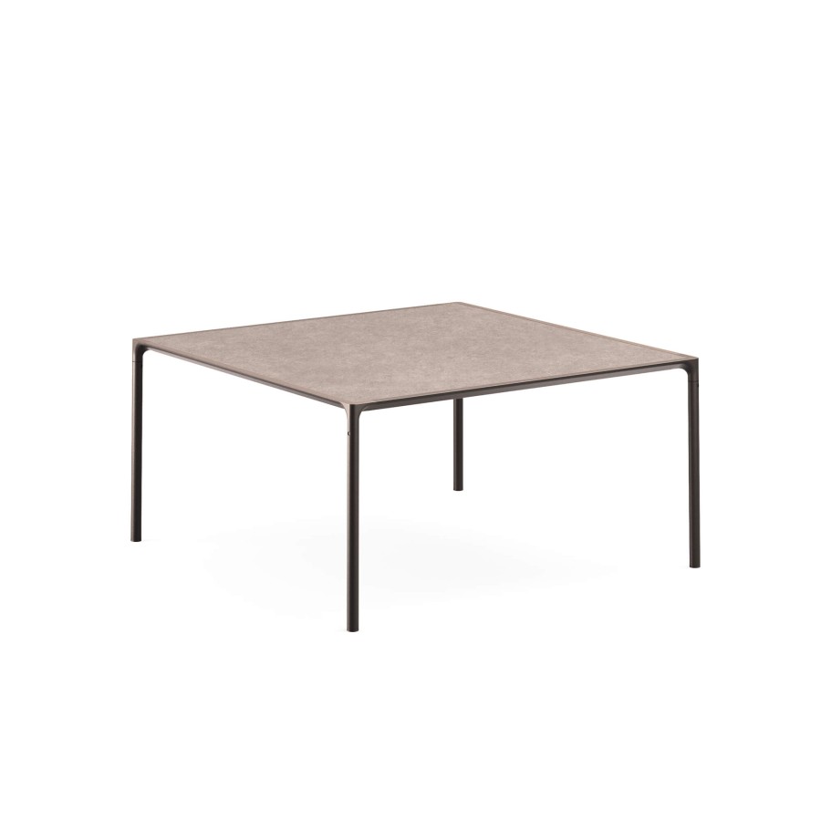 Tables EMU | Garden 8 Seats Porcelain Stoneware Top Square Table / Outside In Aluminium - Collection Terramare