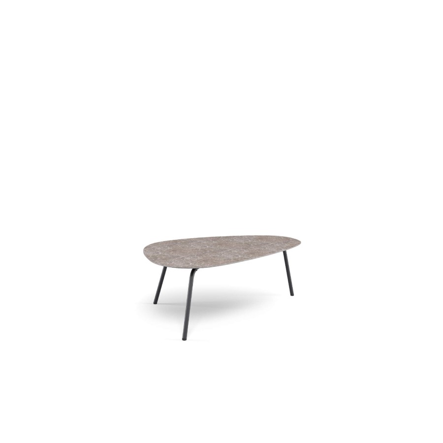 Tables EMU | Garden Coffee Table With Ceramic Top 108X64 / Outside In Aluminium, Porcelain Stoneware - Collection Terramare