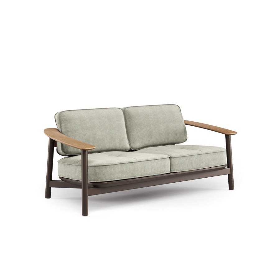 Armchairs And Sofas EMU | Garden 2-Seater Sofa Alu-Teak / Outside In - Collection Twins