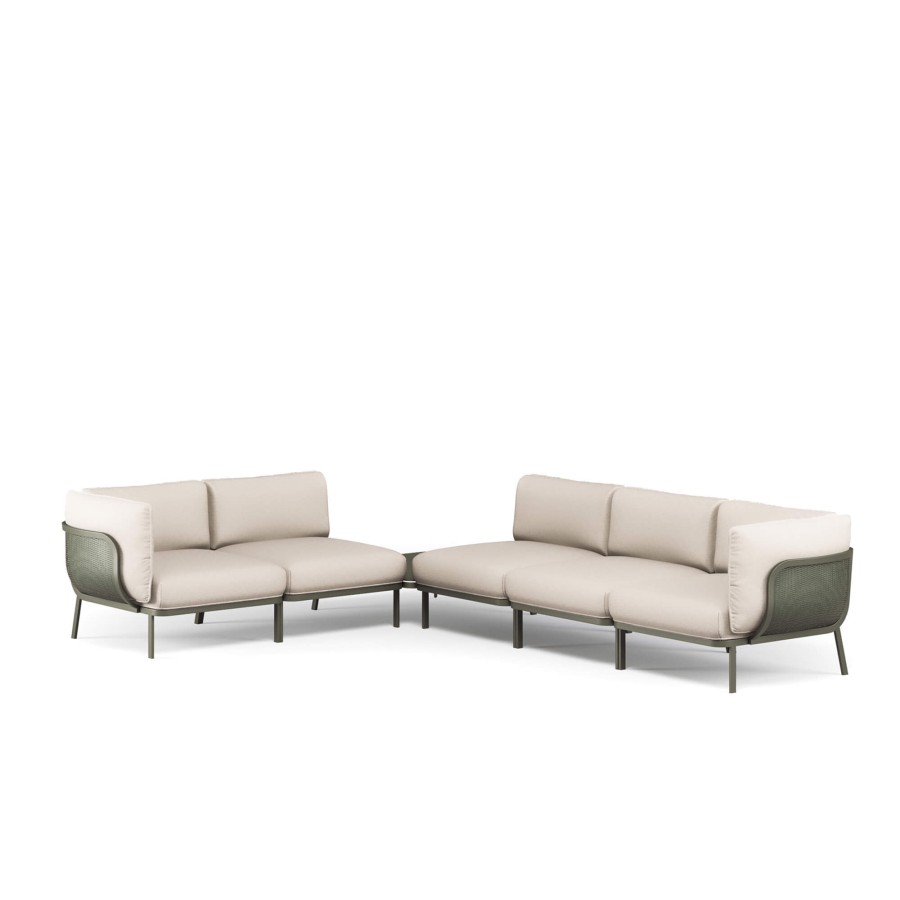 Armchairs And Sofas EMU | 5-Seater Corner Sofa For Garden / Outdoor In Steel - Collection Cabla