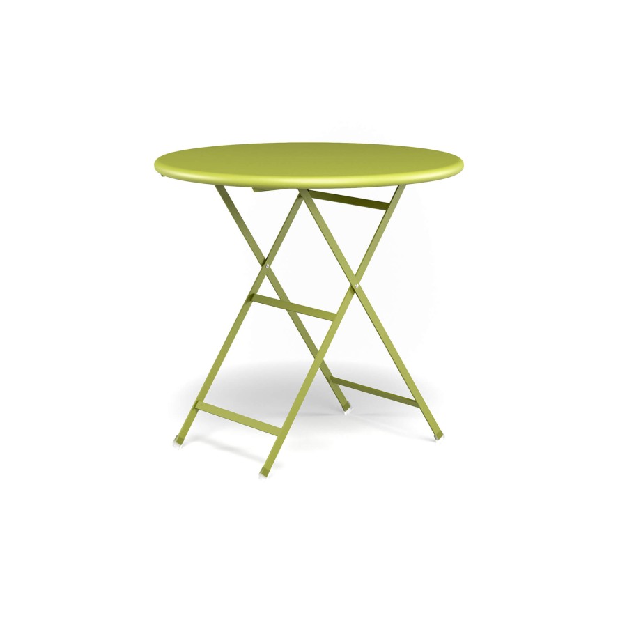 Tables EMU | Garden Folding Round Table D80 / Outside In Steel - Collection Arc En Ciel