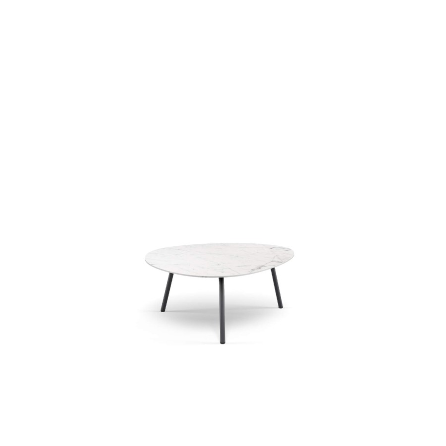 Tables EMU | Garden Coffee Table With Ceramic Top 75X70 / Outside In Aluminium, Porcelain Stoneware - Collection Terramare