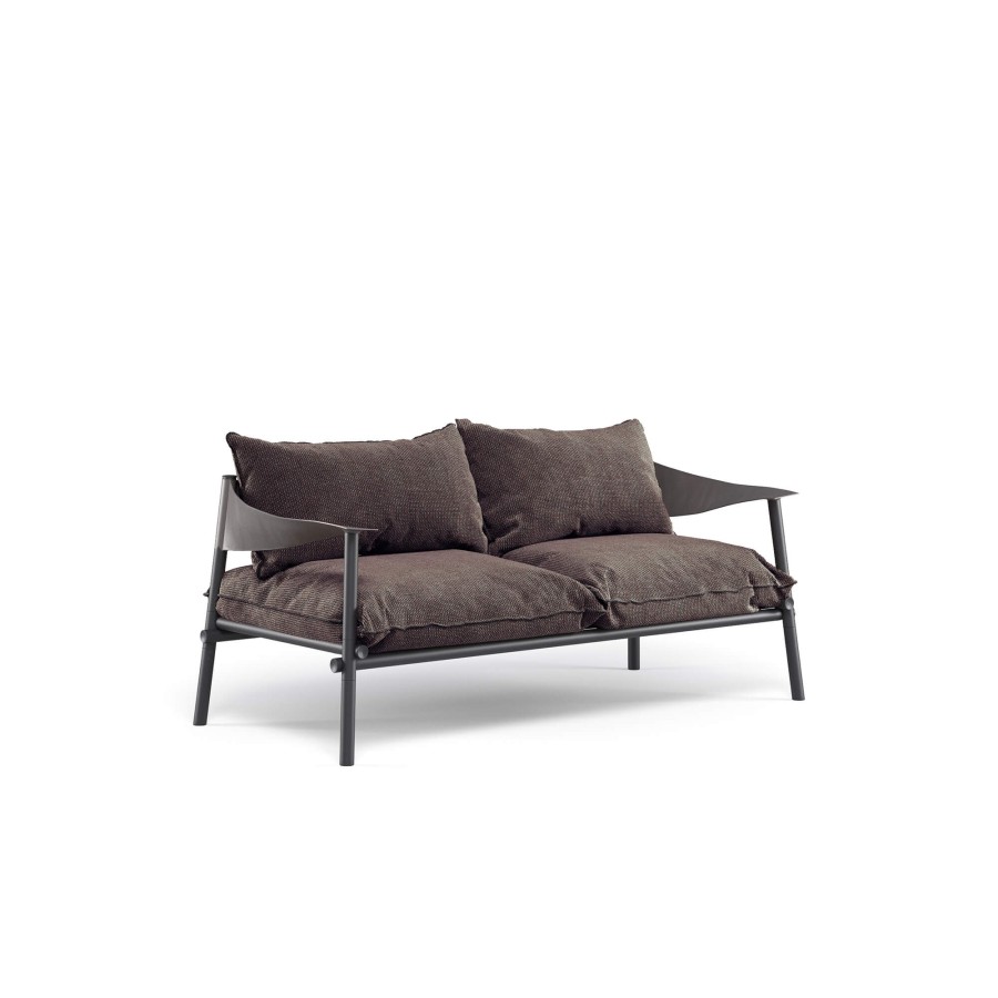 Armchairs And Sofas EMU | Garden Two Seats Sofa / Outside In Aluminium, Eco-Leather - Collection Terramare