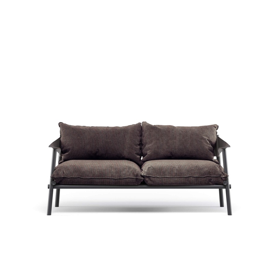 Armchairs And Sofas EMU | Garden Two Seats Sofa / Outside In Aluminium, Eco-Leather - Collection Terramare