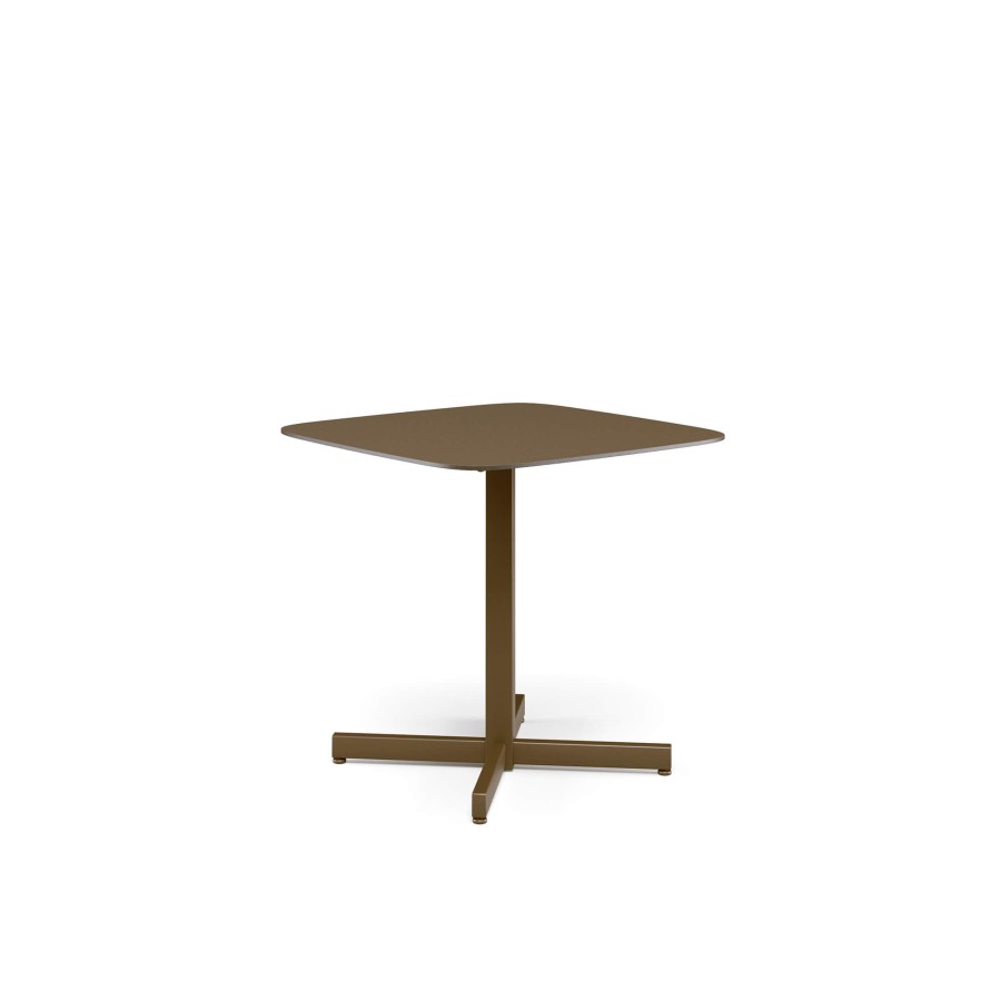 Tables EMU | Garden Square Table Hpl Top 79X79 / Outside In Aluminium, Hpl - Collection Shine