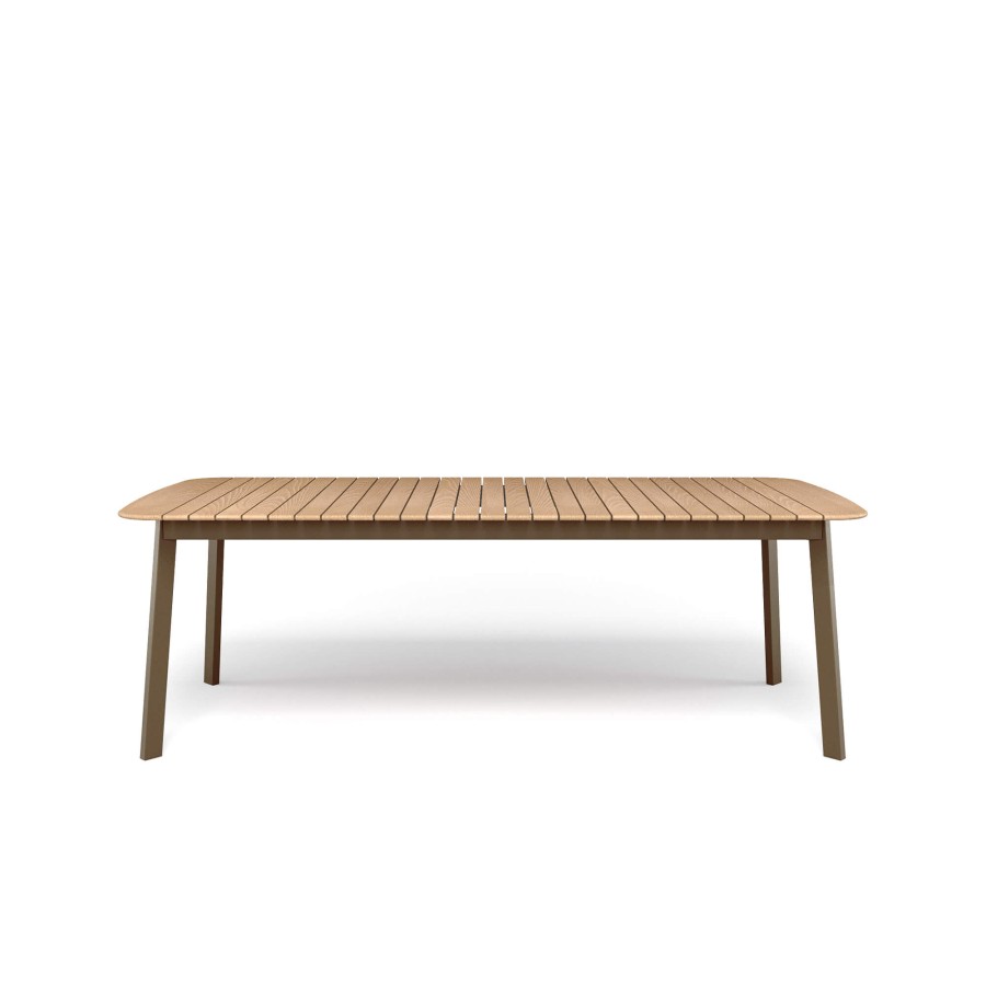 Tables EMU | Garden Rectangular Table With Teak Top 225X100 / Outside In Aluminium, Teak - Collection Shine