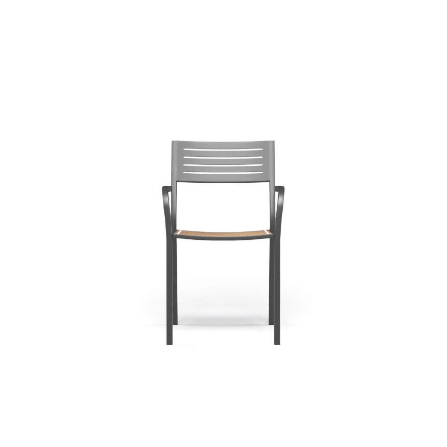 Chairs EMU | Garden Armchair With Teak Seat / Outside In Steel - Collection Segno