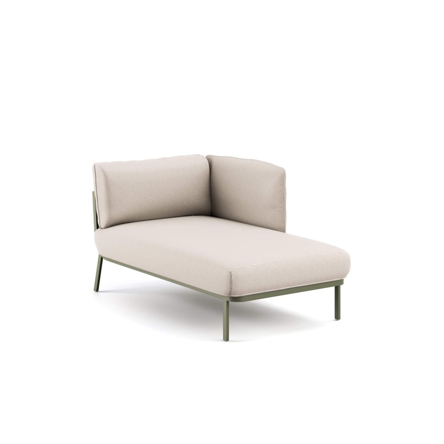 Armchairs And Sofas EMU | Garden Chaise Longue With Right Armrest / Outside In Steel - Collection Cabla