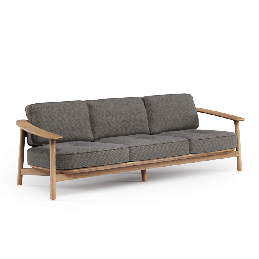 Armchairs And Sofas EMU | 3-Seater Sofa Teak / Esterno In Teak - Collezione Twins