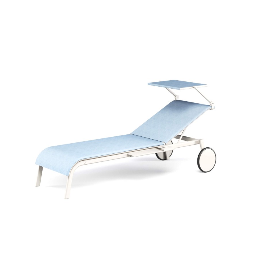 Sunloungers And Reclainers EMU | Garden Stackable Sunbed With Accessories / Outside In Aluminium, Emu-Tex - Collection Tiki