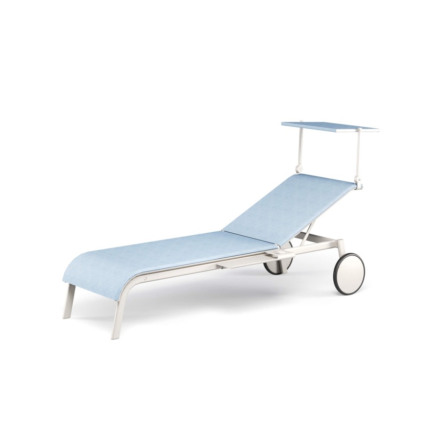 Sunloungers And Reclainers EMU | Garden Stackable Sunbed With Accessories / Outside In Aluminium, Emu-Tex - Collection Tiki