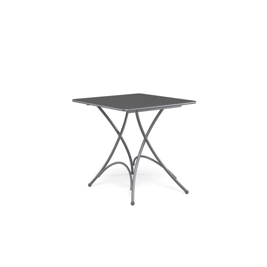 Tables EMU | Garden Folding Square Table 76X76 / Outside In Steel - Collection Pigalle