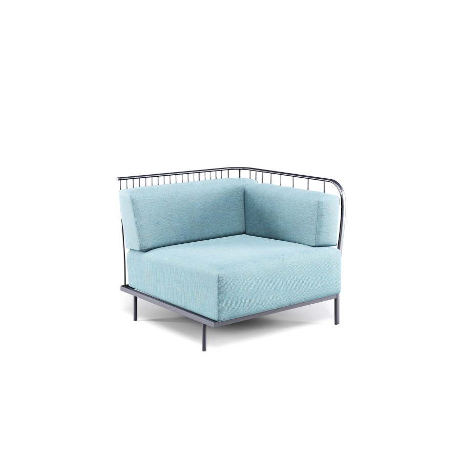 Armchairs And Sofas EMU | Garden Right Terminal Module / Outside In Steel, Fabrics Basic, Fabrics Standard, Fabrics Premium - Collection Cannole