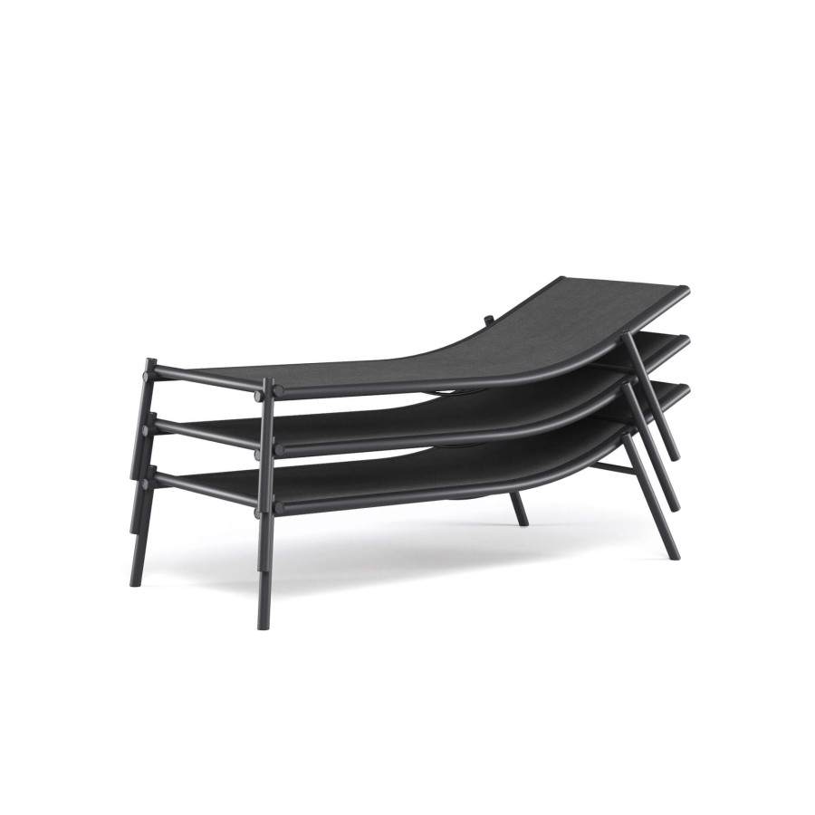 Sunloungers And Reclainers EMU | Garden Stackable Sunbed / Outside In Aluminium, Emu-Tex - Collection Terramare