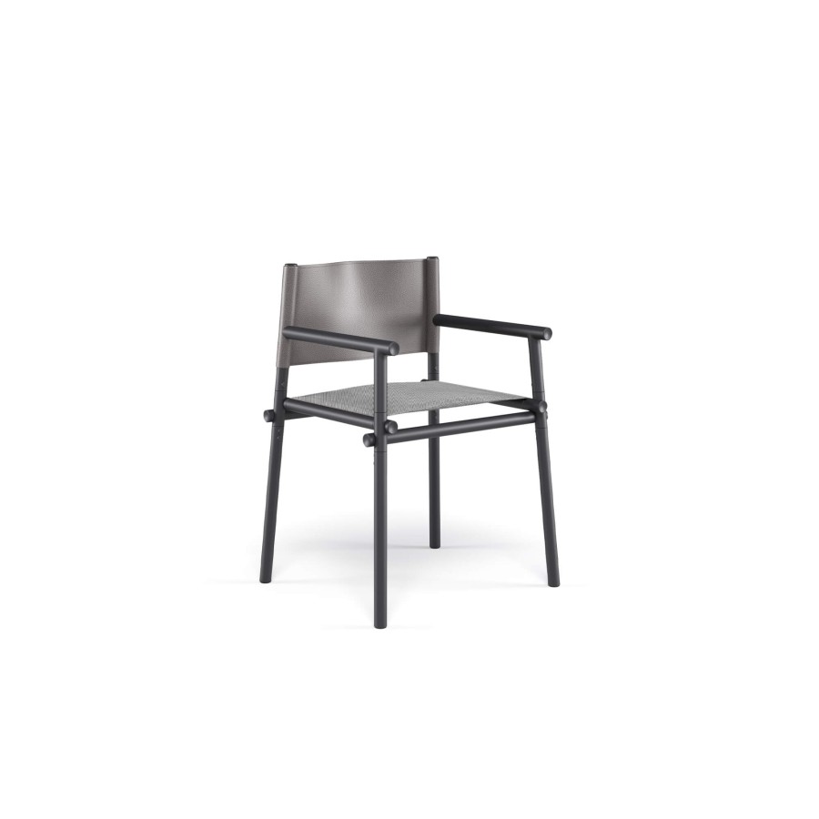 Chairs EMU | Garden Armchair / Outside In Aluminium, Emu-Tex - Collection Terramare