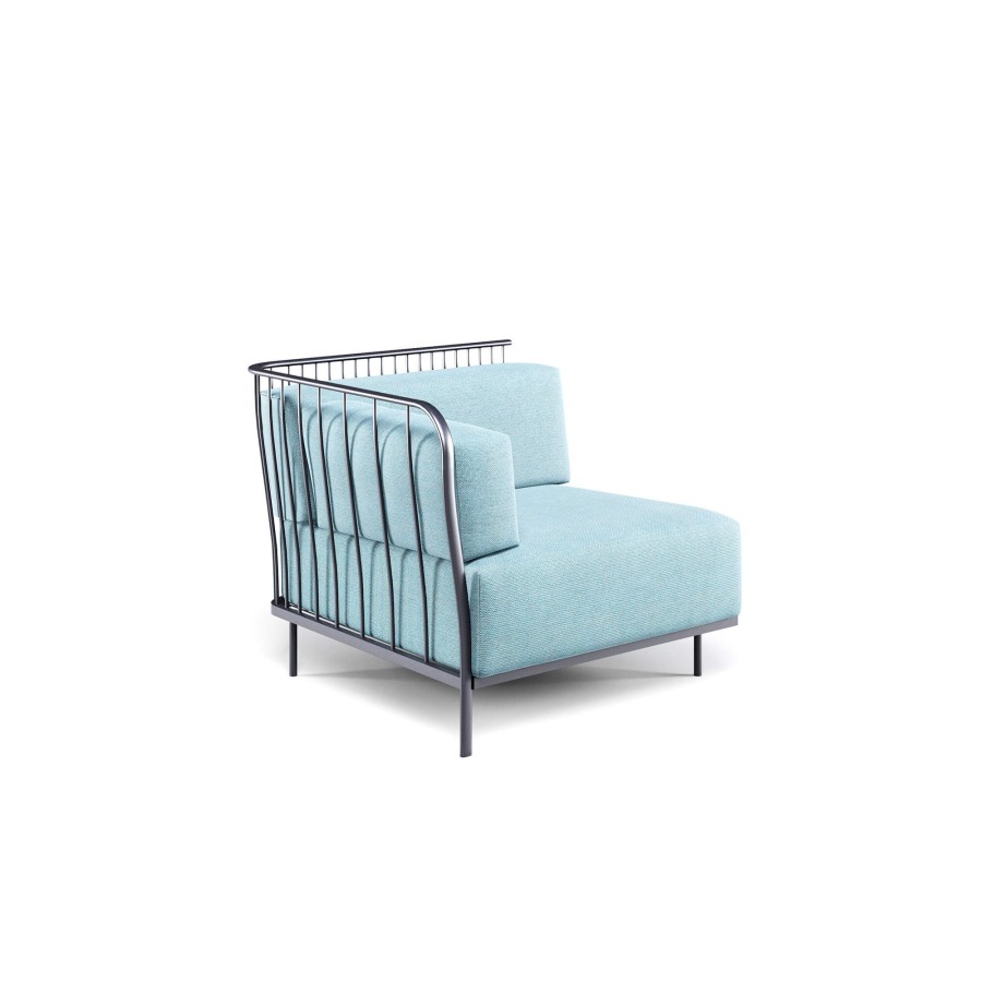 Armchairs And Sofas EMU | Garden Left Terminal Module / Outside In Steel, Fabrics Basic, Fabrics Standard, Fabrics Premium - Collection Cannole